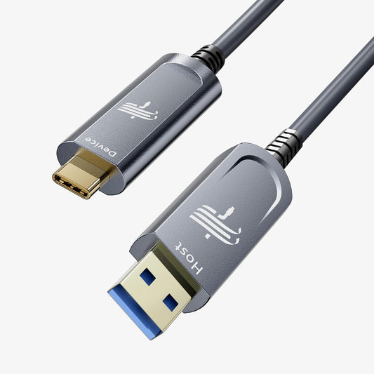 Fiber Optic USB A to USB C Cable,High Speed 10Gbps USB 3.2 Gen2 Active Optical Cable for VR, Webcam, Laptop,Camera,Projector etc